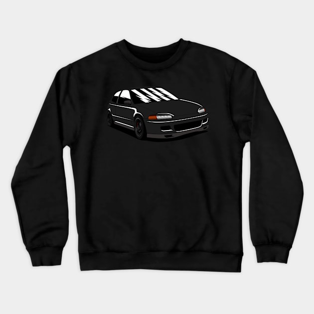 Black EG6 Crewneck Sweatshirt by dipurnomo